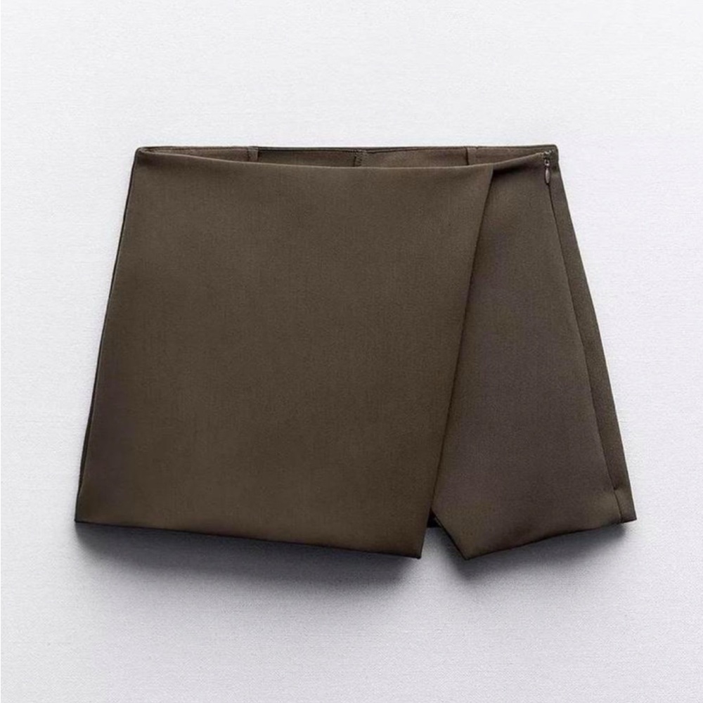 Dark Olive Asymmetrical Skort XS